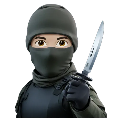 an emo boy with a knife in his hand.