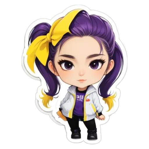 A purple girl with a bow in her hair who plays for South Korea's soccer team.