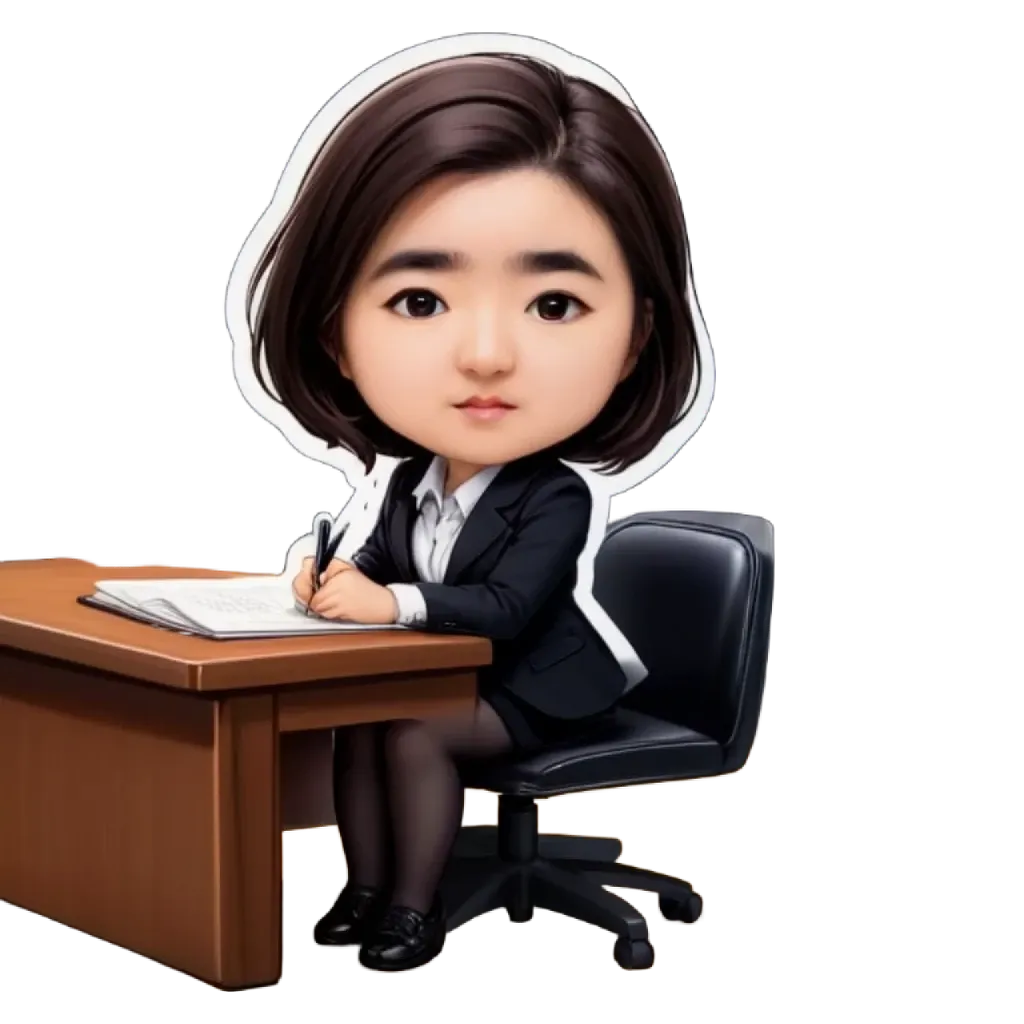 A girl is sitting at a desk writing with a pen.