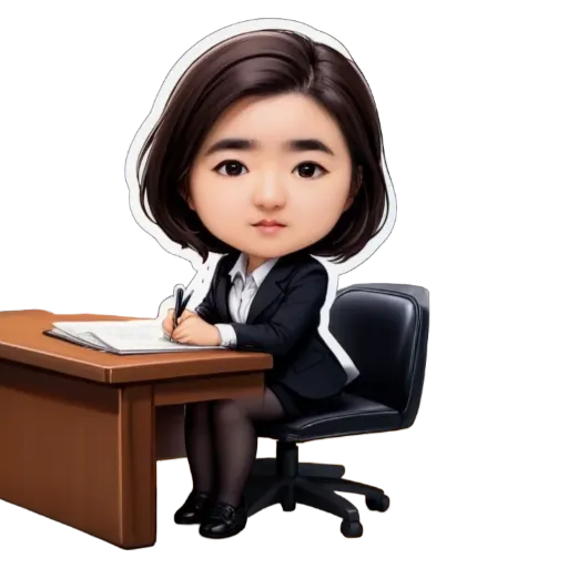 A girl is sitting at a desk writing with a pen.