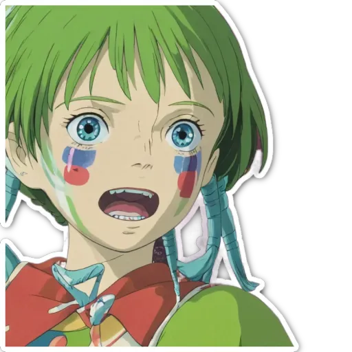 A girl with green eyes and a red scarf.