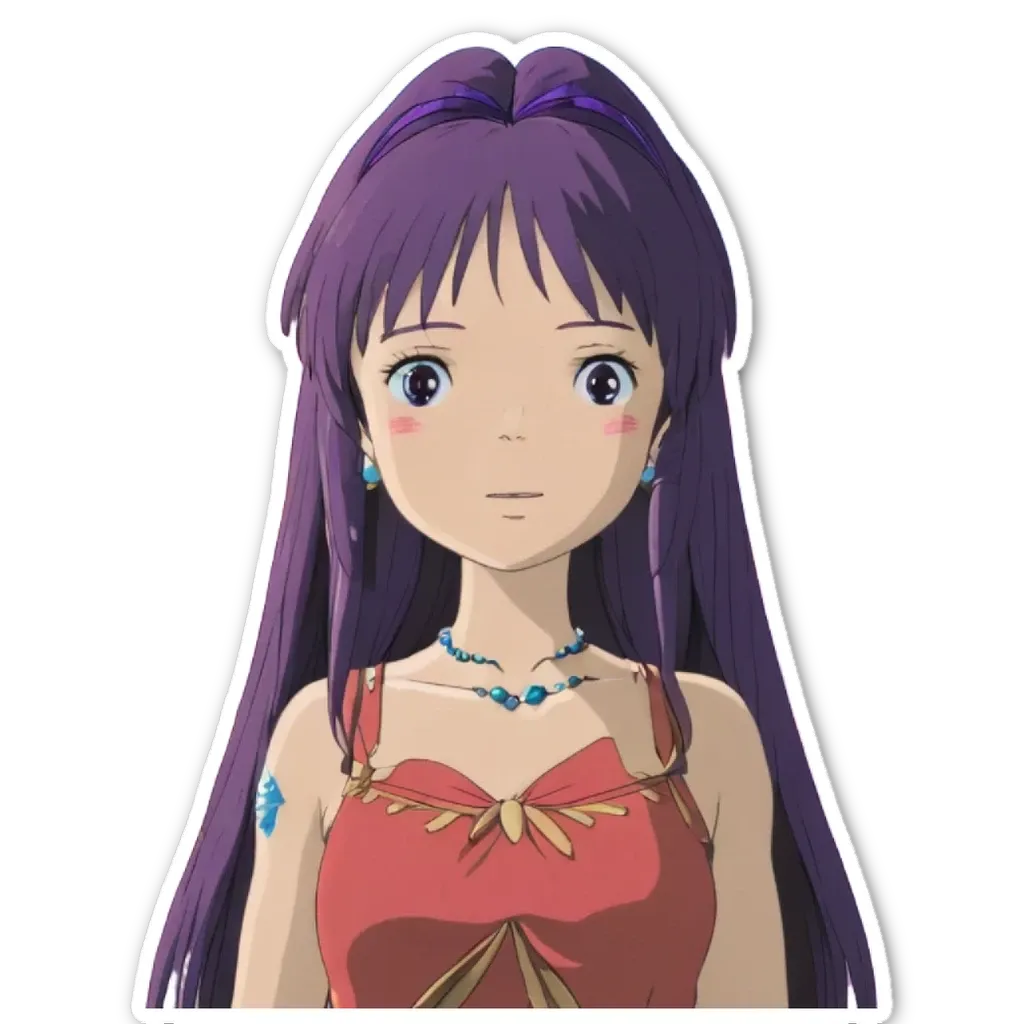 A girl with long hair and a red dress looking at the camera.