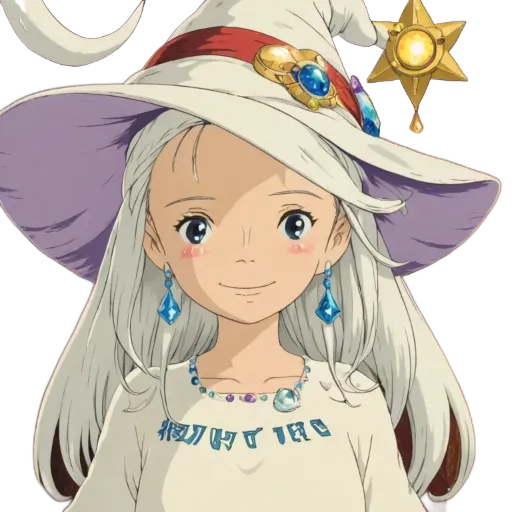 An anime character that is wearing a white shirt and a hat.