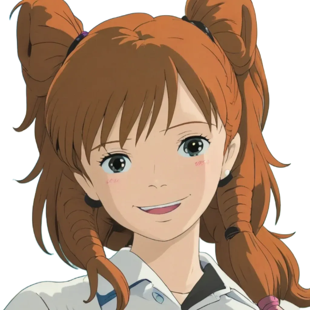 An anime character that is happy.