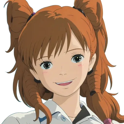 An anime character that is happy.