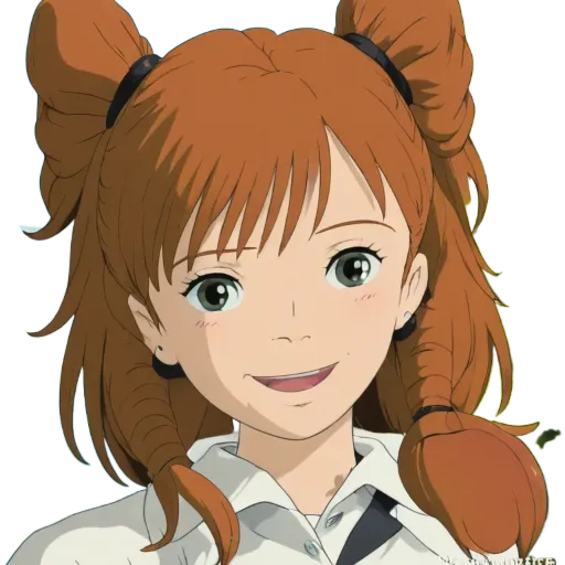 An anime character that is red haired and wearing a white shirt.