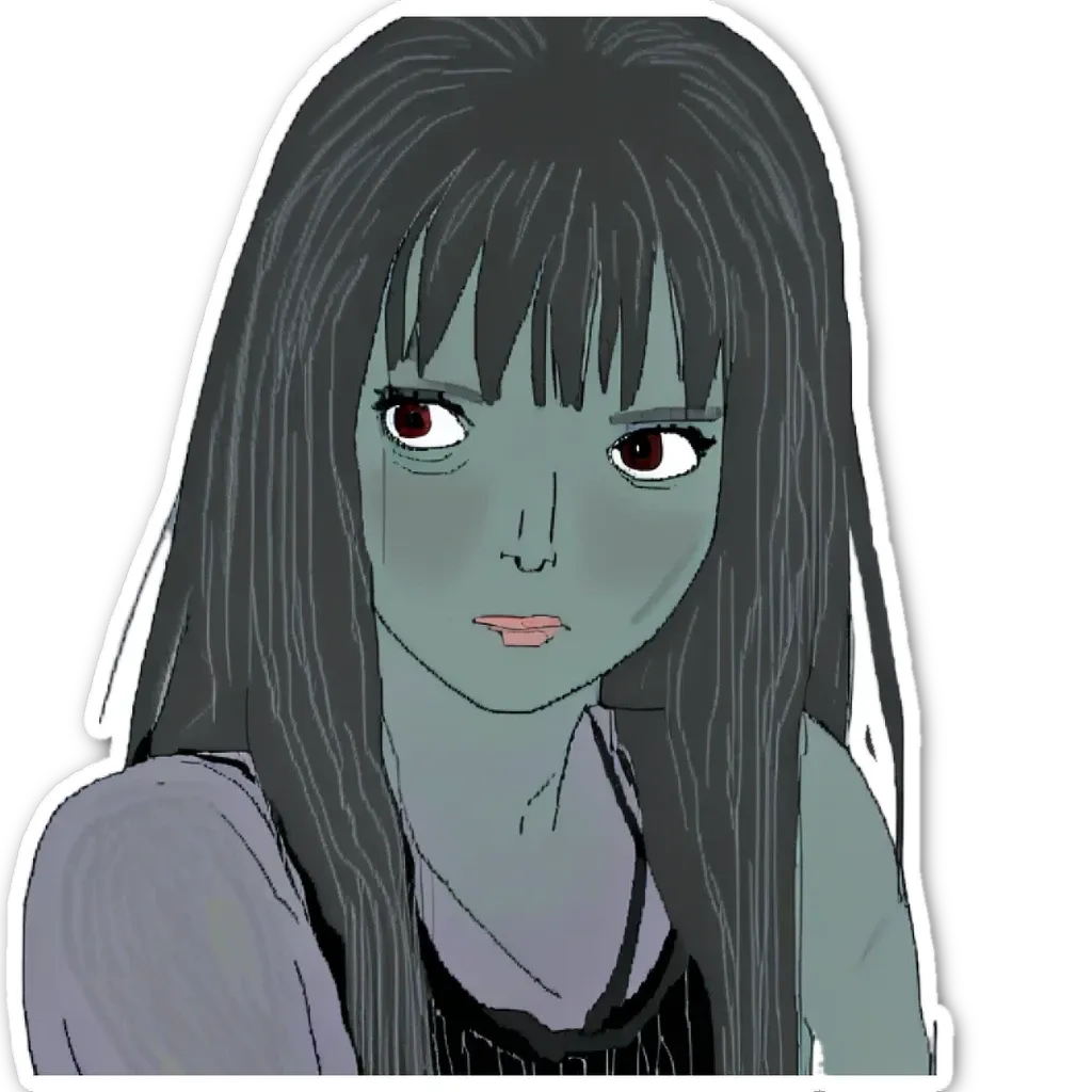 A black and white picture of a girl with long hair.