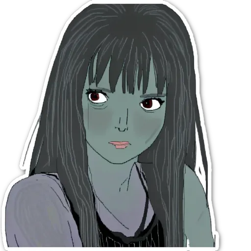 A black and white picture of a girl with long hair.