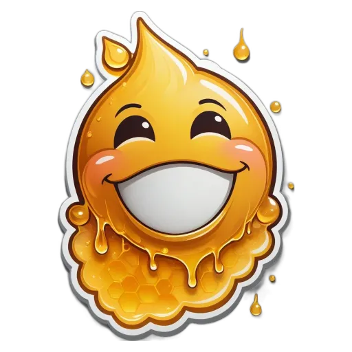 An happy face with honey on it is shown.