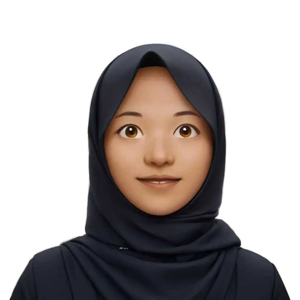 A girl wearing a head scarf and black clothing.