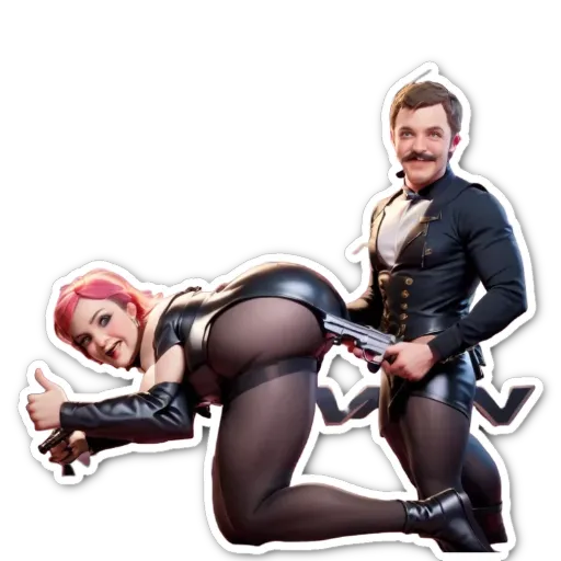 A man and woman with a toy gun.