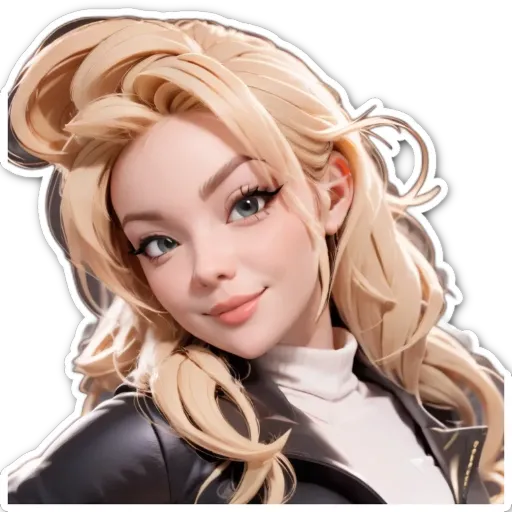 An art image of a woman with blonde hair.