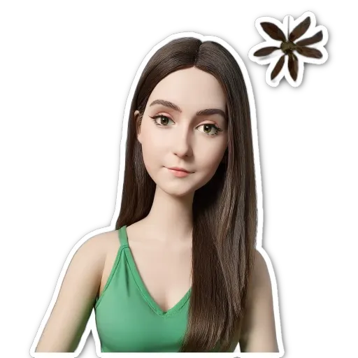 A green colored shirt with a woman in it.