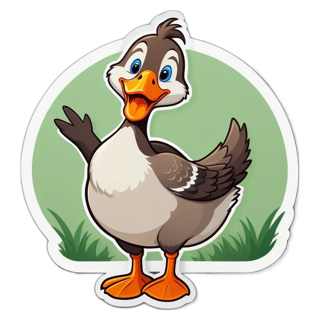 A duck with a big smile on its face.