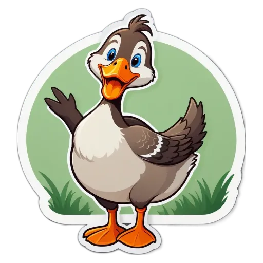 A duck with a big smile on its face.