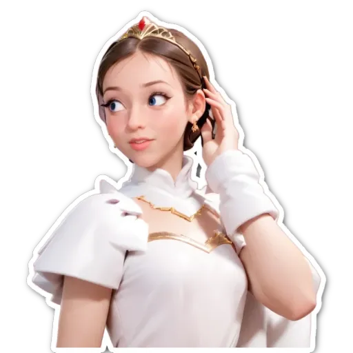 A cartoonish photo of a girl wearing a tiara.