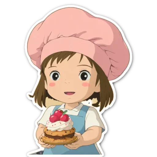 A girl wearing a chef hat is holding a plate with a piece of cake on it.