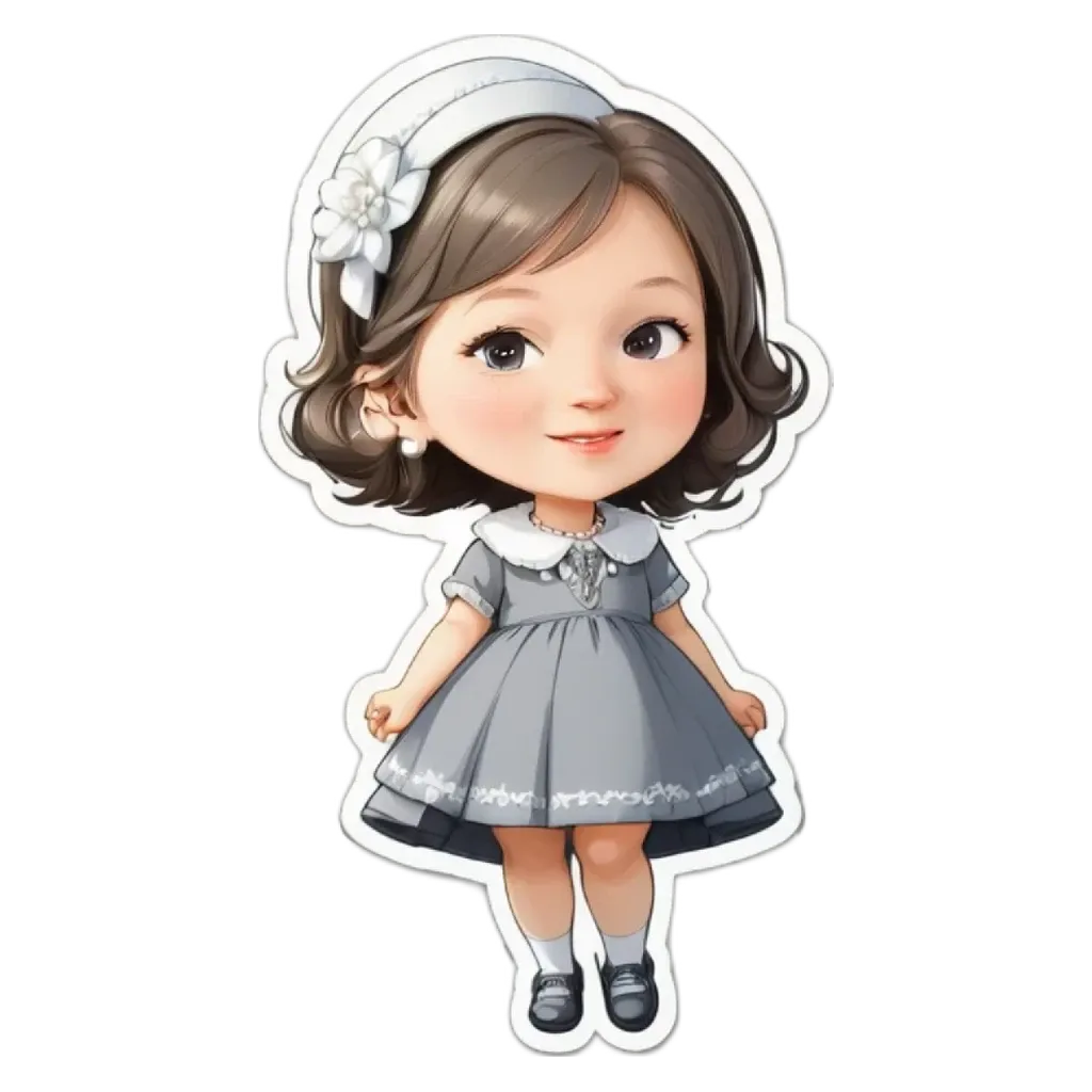 A girl wearing a dress with flowers on it.