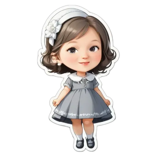 A girl wearing a dress with flowers on it.