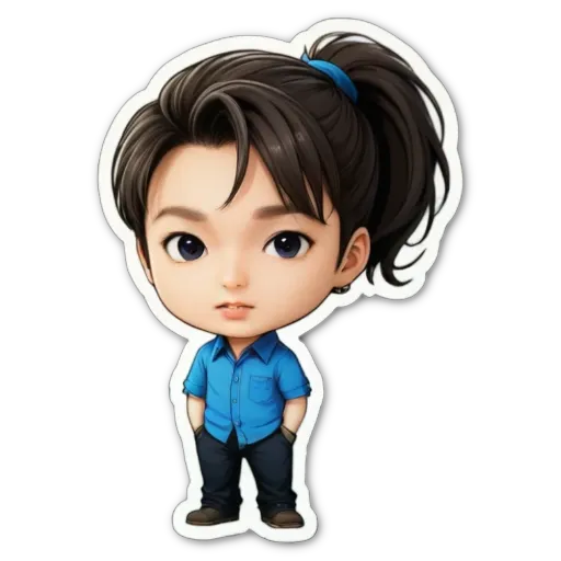 A sticker of a girl that is drawing attention.