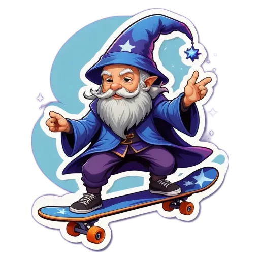 A skateboarder in a wizard costume.