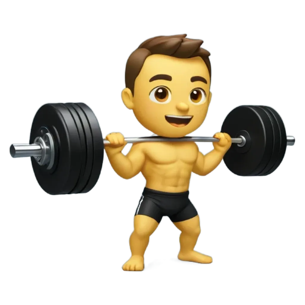 a boy lifting weights an the character is emo looking.
