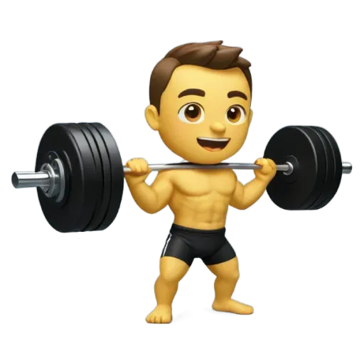 a boy lifting weights an the character is emo looking.