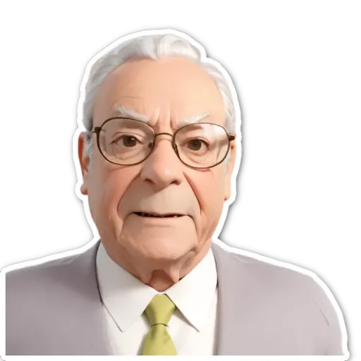 An old man wearing a suit and tie.