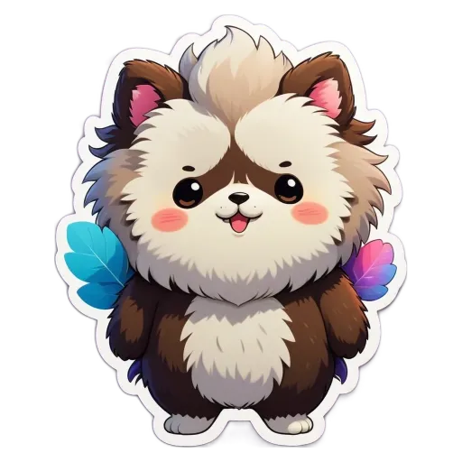 A cute animal sticker with a black background.