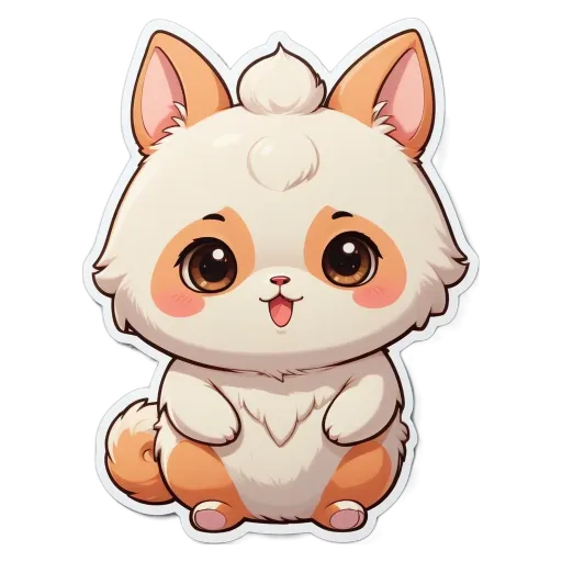 A cat sticker is on a black background.