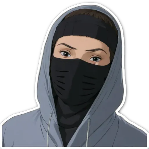 A person wearing a hood and a face mask.