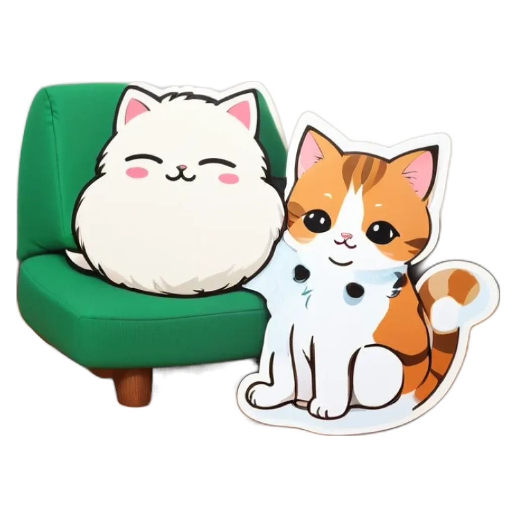 A cat plushie is next to a real cat.