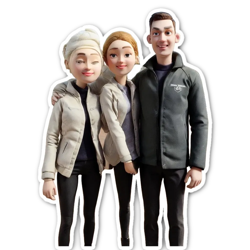 Three people in a picture with the word "is" on the bottom right.