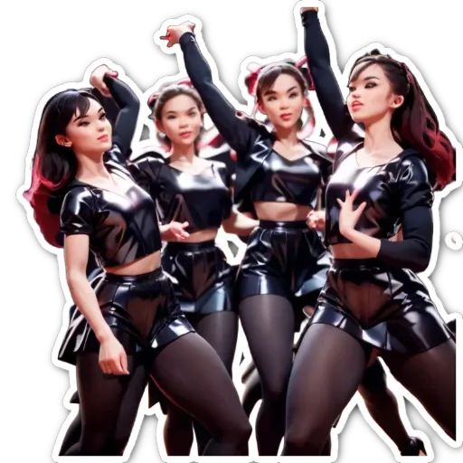 4 girls are dancing and the right one is named sony.