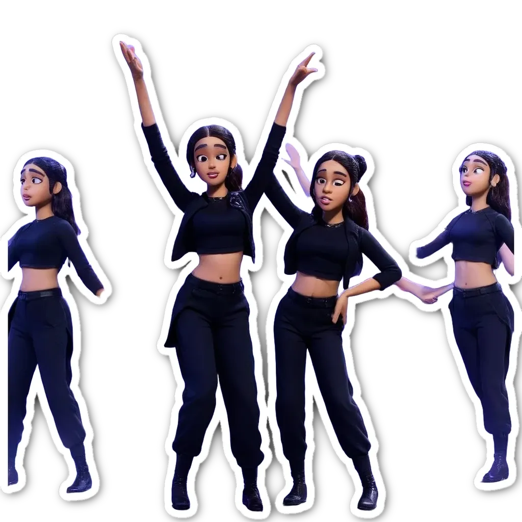 A black girl is doing the splits for a picture.