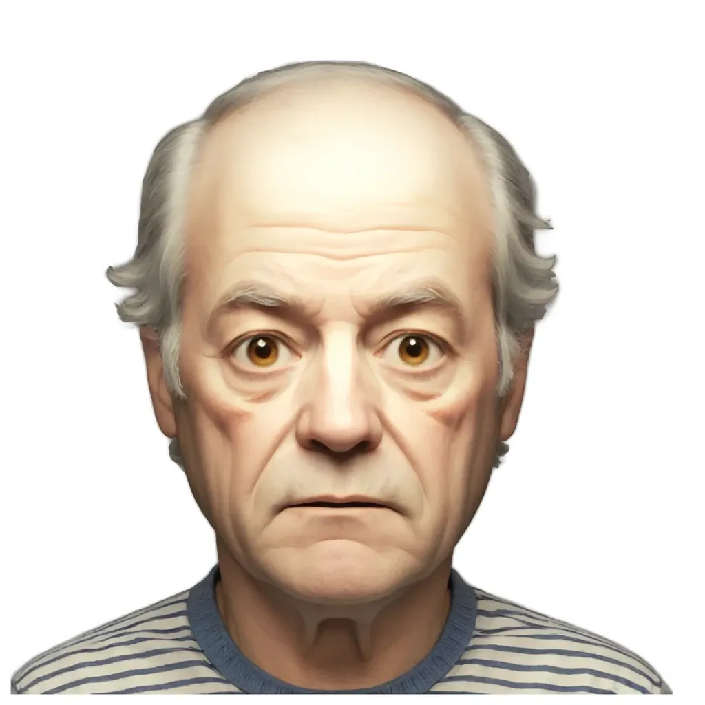 A sticker of a man's face with no description.