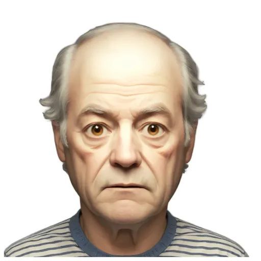 A sticker of a man's face with no description.