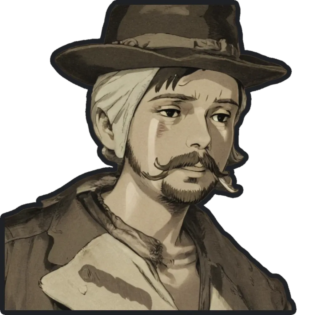 A man with a bandaged face and a hat.