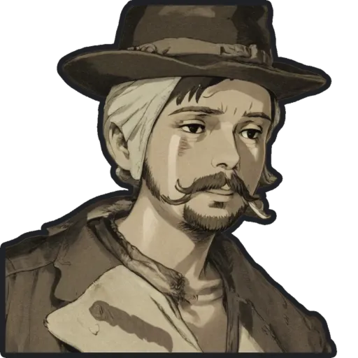 A man with a bandaged face and a hat.