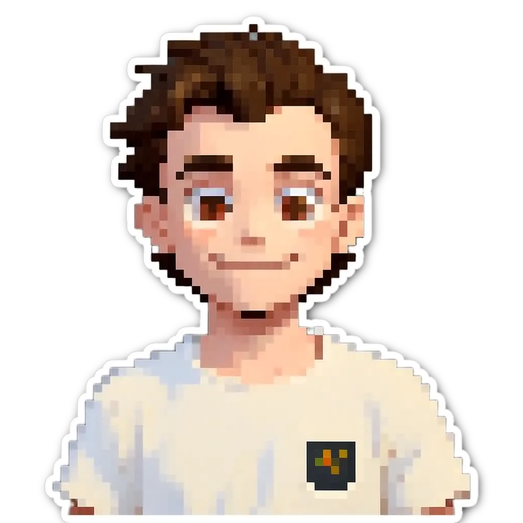A boy in a white shirt is smiling.