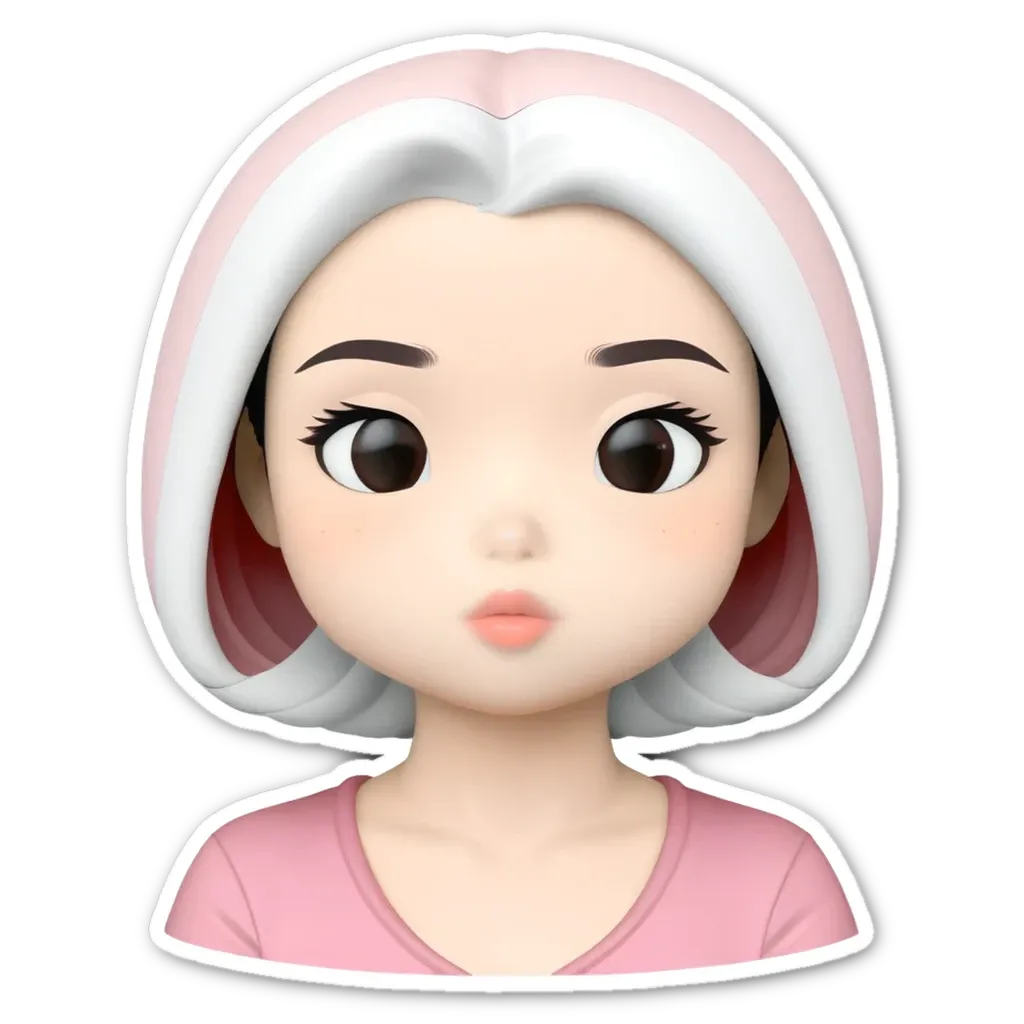 A sticker of a girl's face.