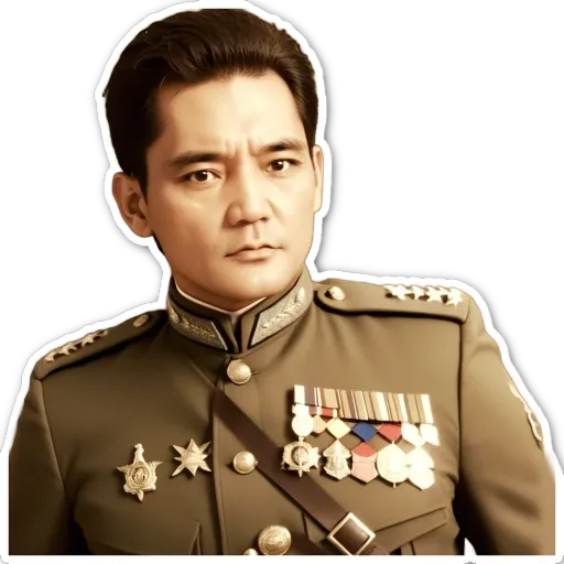A man wearing a uniform with many medals on it.