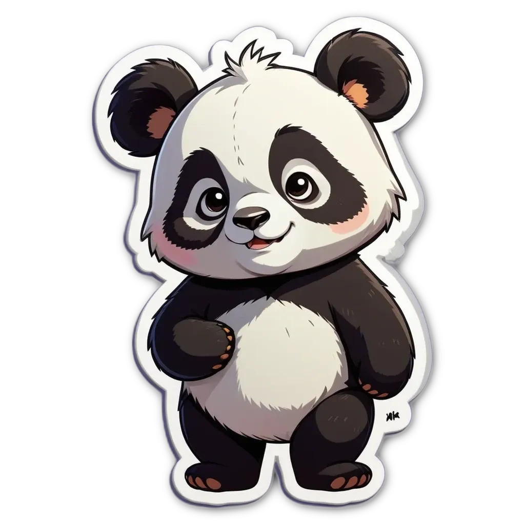 A panda bear with black and white fur.