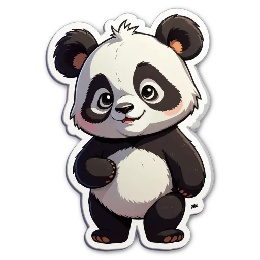 A panda bear with black and white fur.