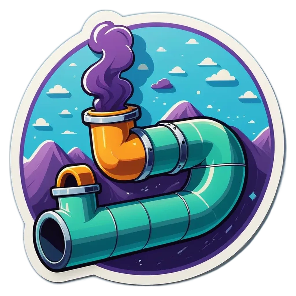 A graphic of a pipe with smoke coming out of it.