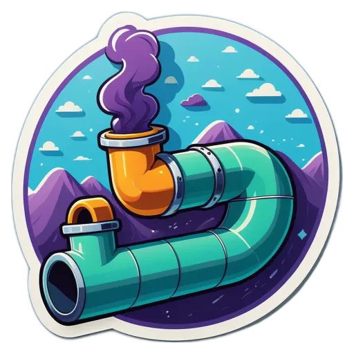 A graphic of a pipe with smoke coming out of it.