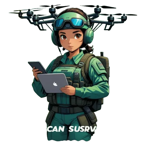 A person wearing a green outfit and holding a laptop.