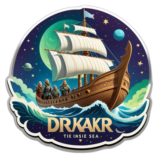 A sticker of a ship with a label for Dr. Arakr.