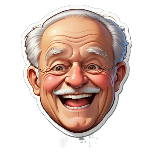 An old man with a mustache and white hair.