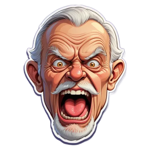 A man with a mask on his face that is yelling.